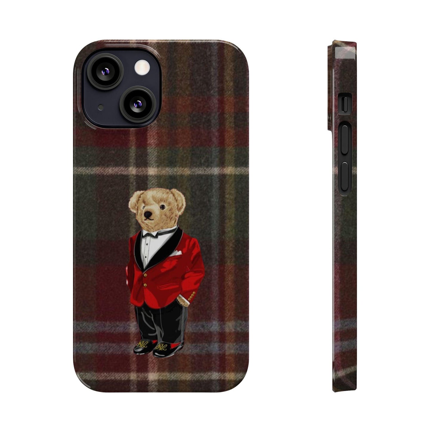 Dapper Bear Plaid Phone Case - Classic Tartan Polo Bear Design iPhone Cases