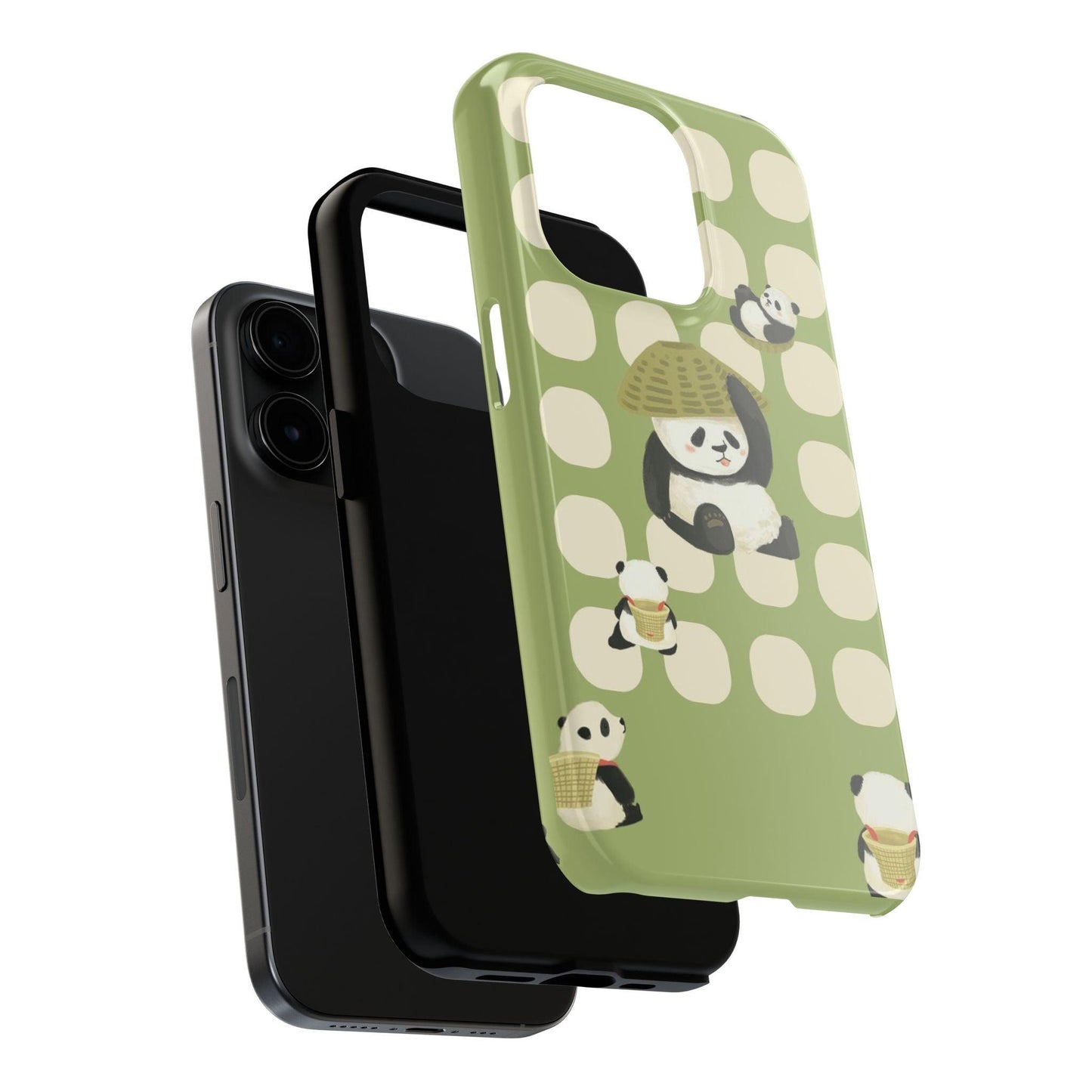 Bamboo Basket Pandas iPhone Cases