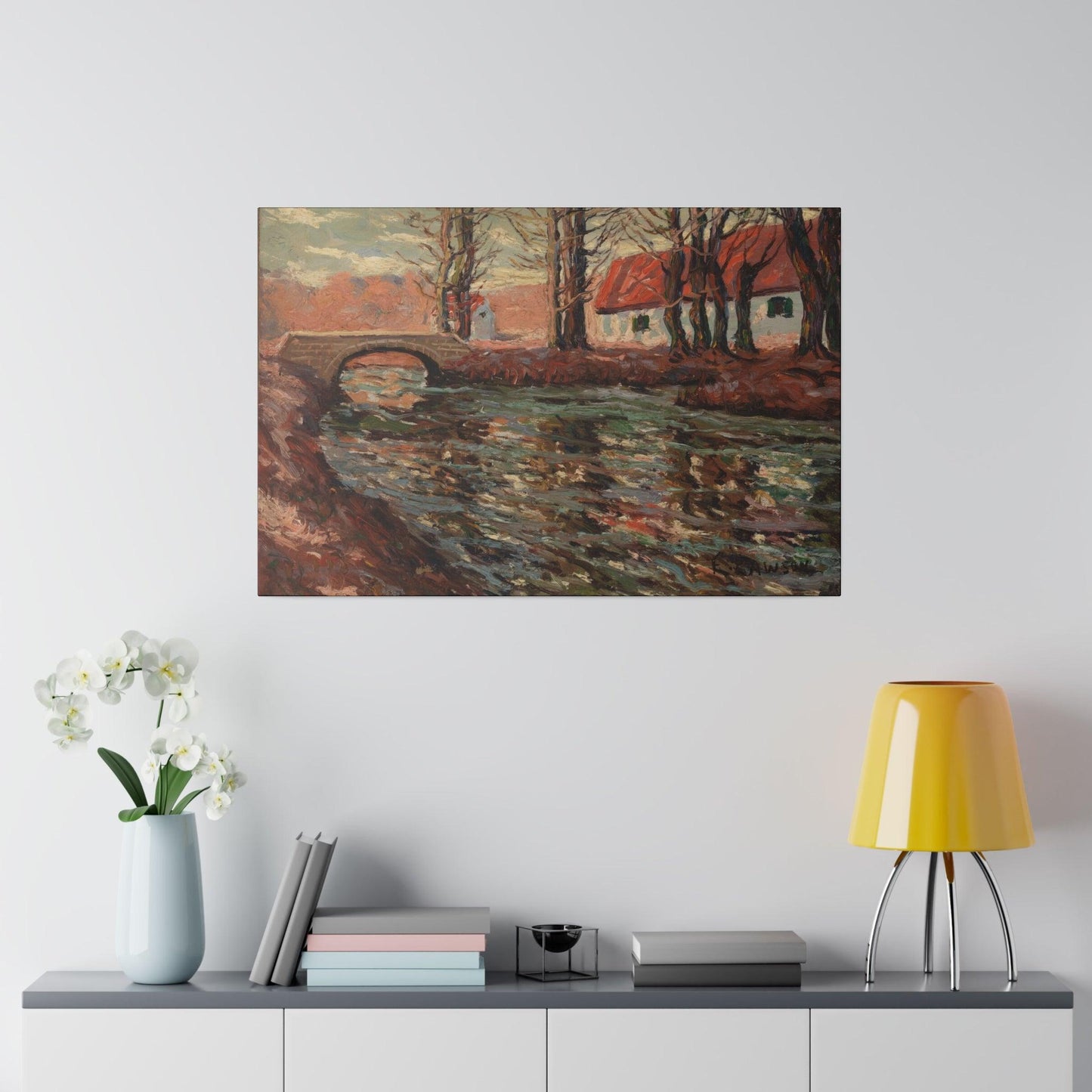 River Landscape by Ernest Lawson - Matte Canvas, Stretched, 0.75"