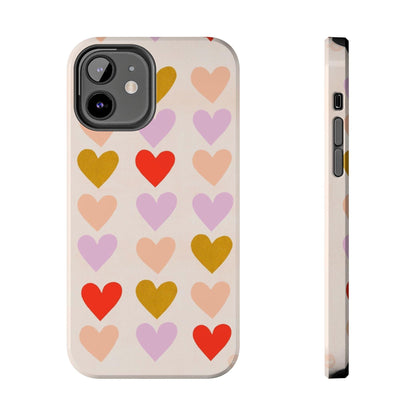 Cutesy Hearts Tough iPhone Cases