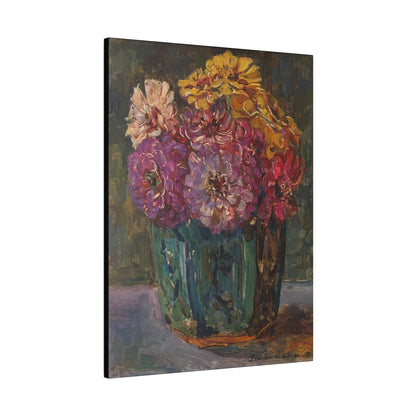 Still Life with Zinnias in a green Jar (1910) by Floris Verster - Matte Canvas, Stretched, 0.75"