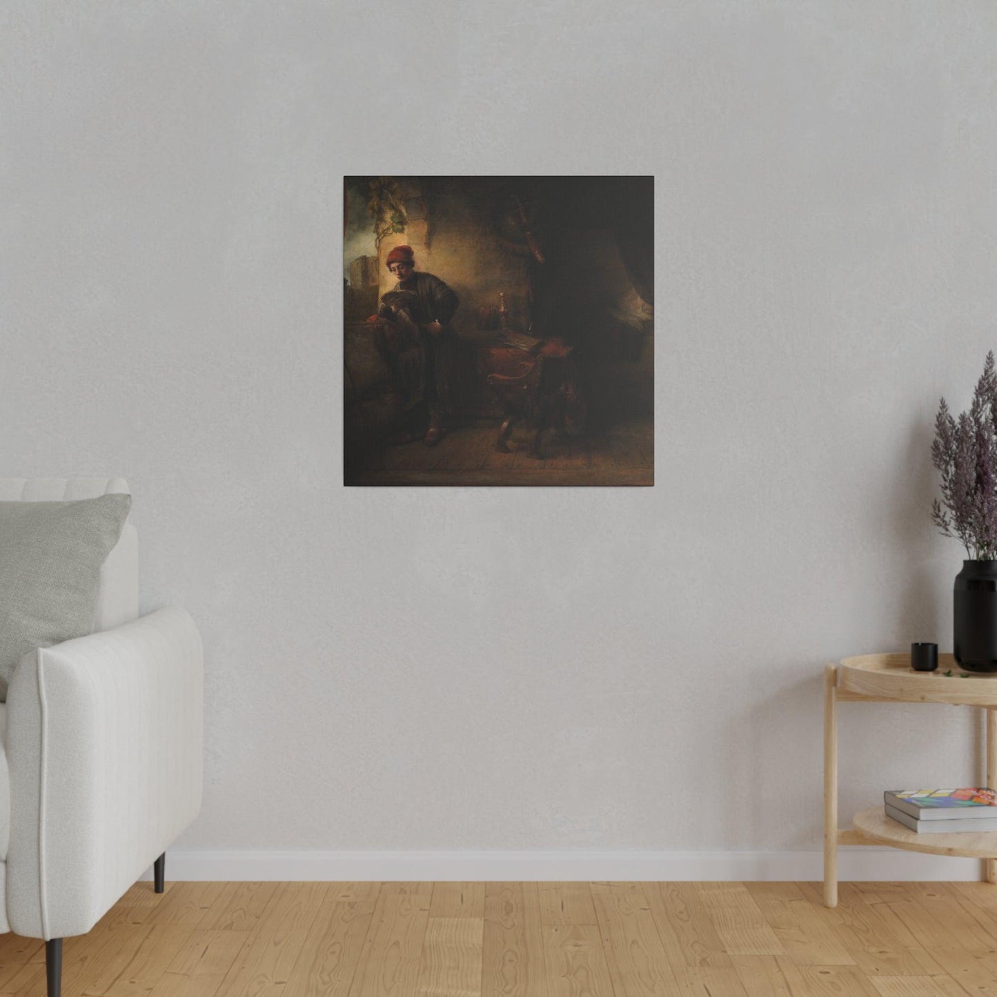 Standing Young Man at the Window in his Study Reading, known as The Student by Rembrandt van Rijn - Matte Canvas, Stretched, 0.75"