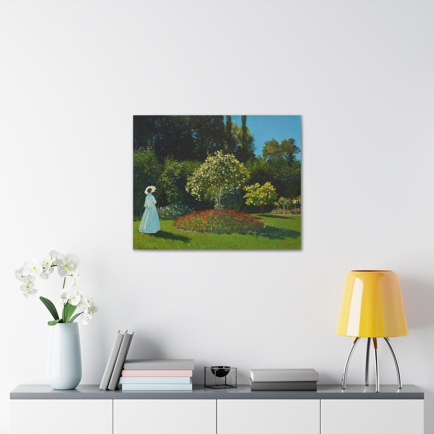 Claude Monet's Lady in the garden (1867) - Canvas Gallery Wraps