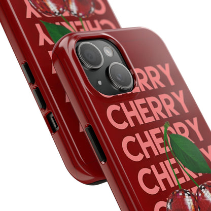 Cherries Disco Inspo iPhone Cases in Cherry Red