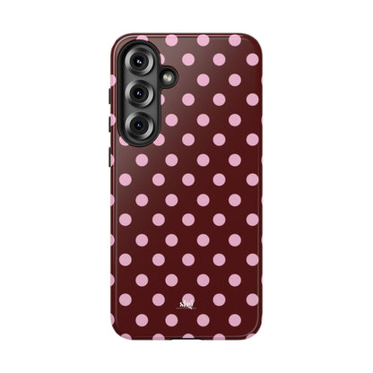 Burgundy Pink Polka Dot Phone Case