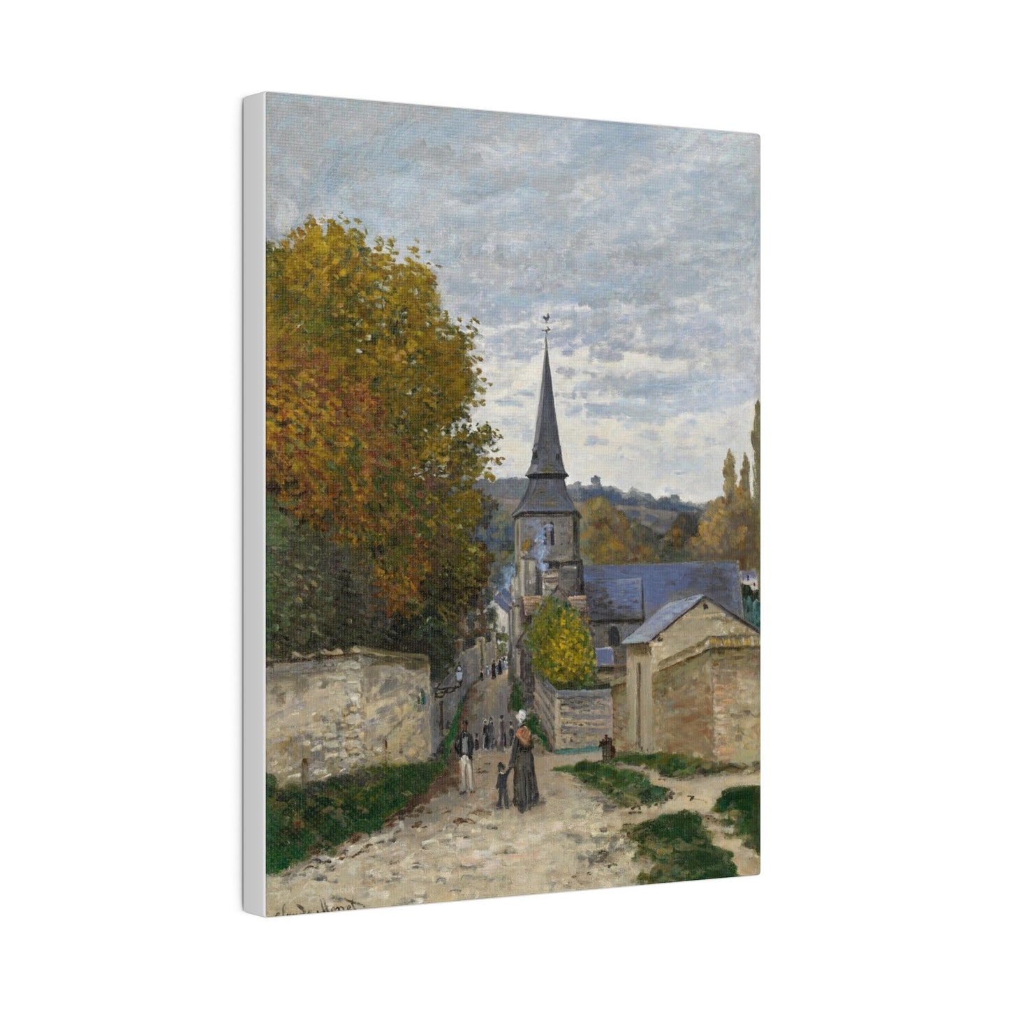 Claude Monet's Street in Sainte-Adresse (1867) famous painting - Matte Canvas, Stretched, 0.75"