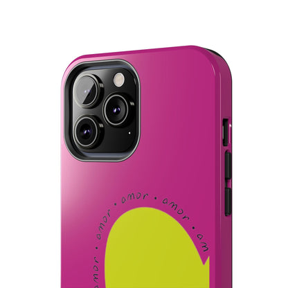 Amor Neon Heart Tough iPhone Cases