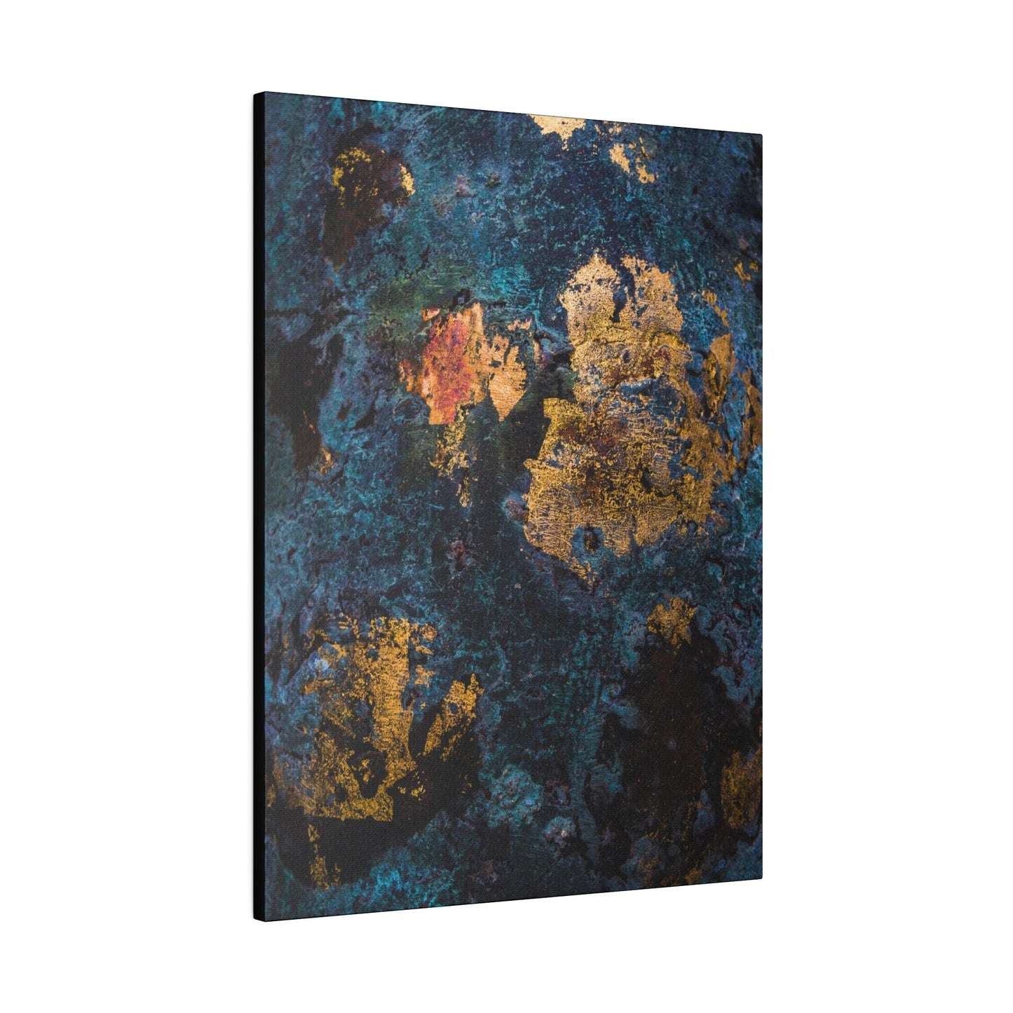 Blue Gold Abstract Painting - Matte Canvas, Stretched, 0.75"