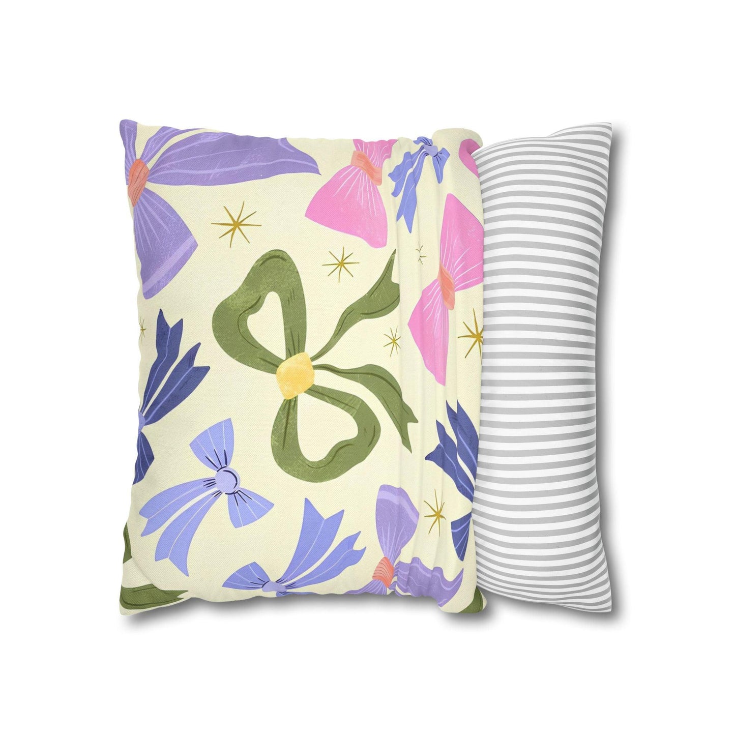 Colorful Festive Bows Cushion Cover - Spun Polyester Square Pillowcase - Available in 4 sizes