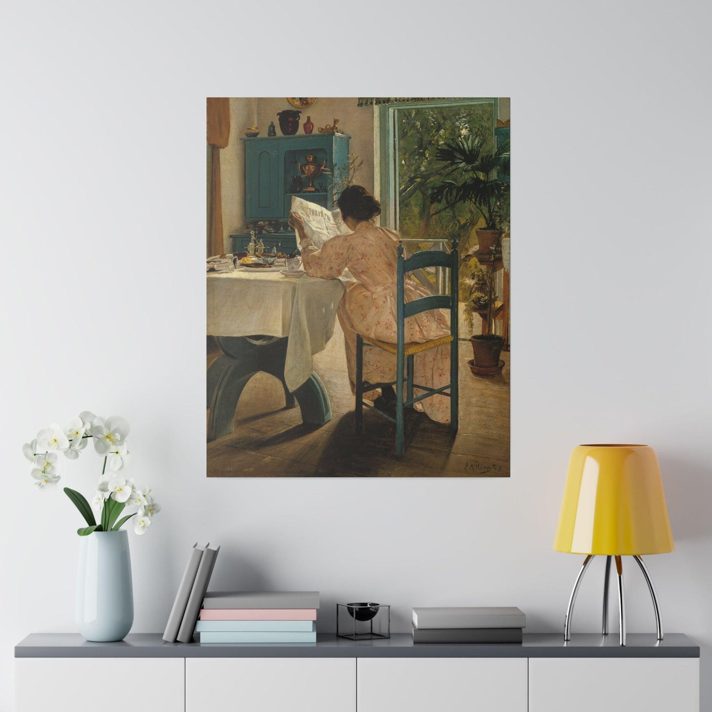 Laurits Andersen Ring Ved frokostbordet og morgenaviserne on a Matte Canvas Stretched 0.75