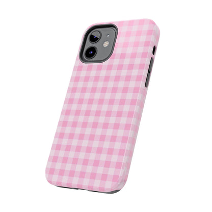 Pink Gingham Tough iPhone Cases