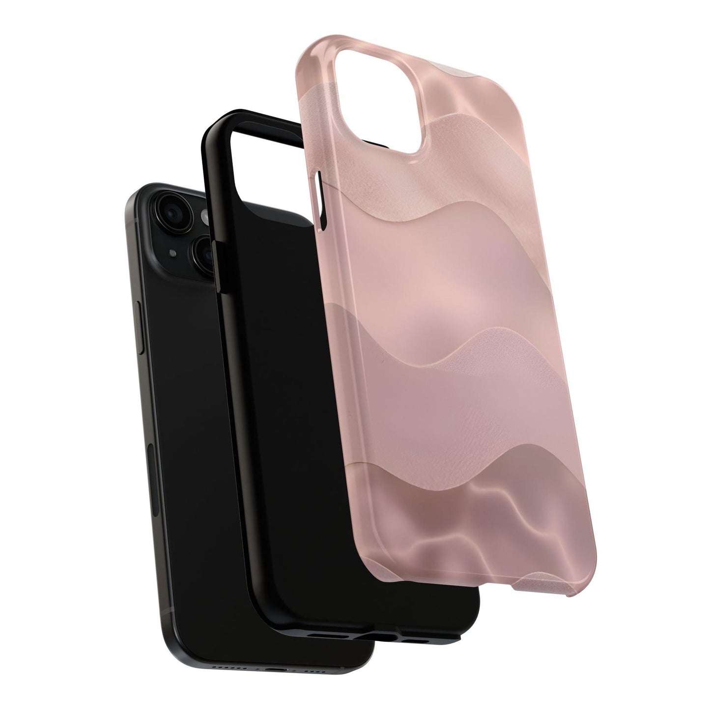 Blush Wave Satin Sandscape Tough iPhone Cases