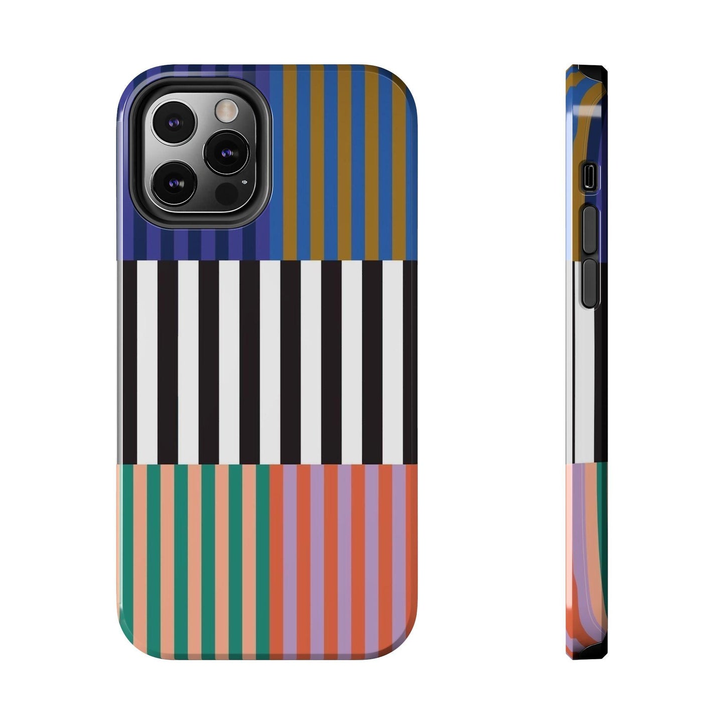 Striped Colorblock Symphony Tough iPhone Cases