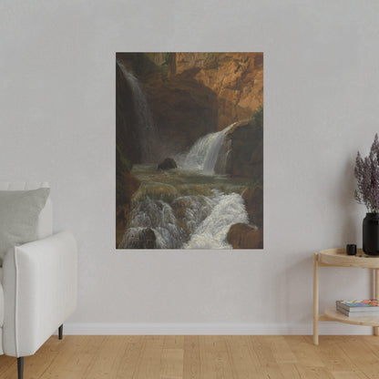 View of the Waterfalls at Tivoli 1788 by Jean Joseph Xavier Bidauld on a Matte Canvas Stretched 0.75