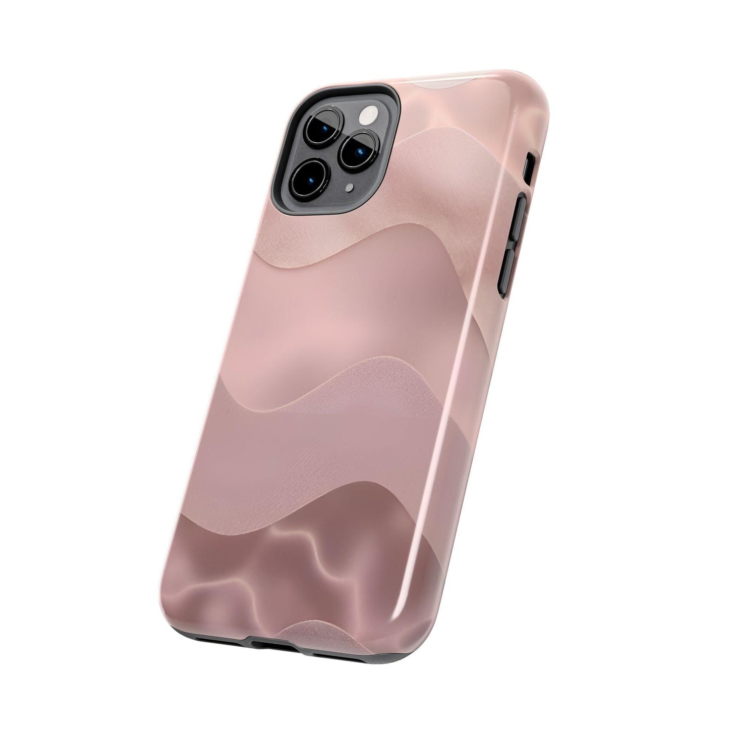 Blush Wave Satin Sandscape Tough iPhone Cases