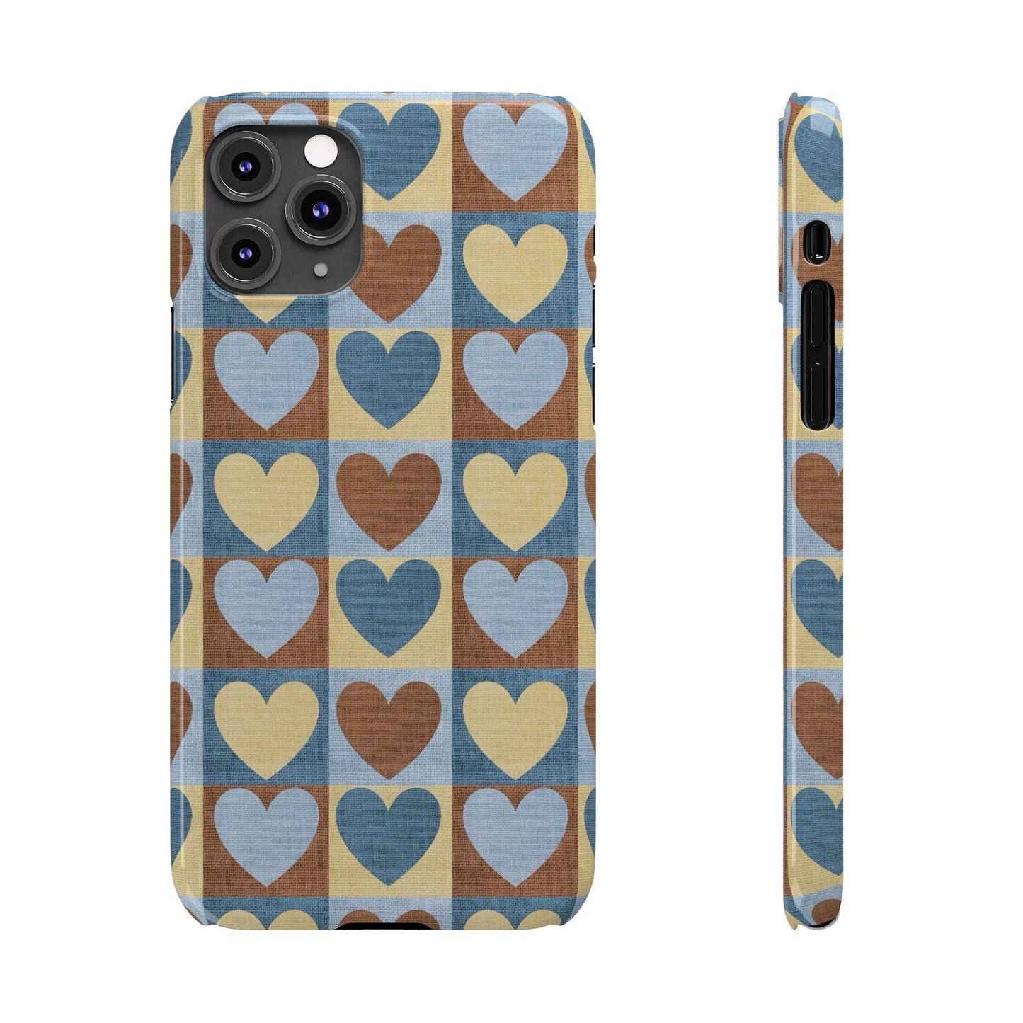 Retro Heart Mosaic Grid Case iPhone Cases