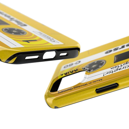 Retro Yellow Cassette Tape iPhone Cases