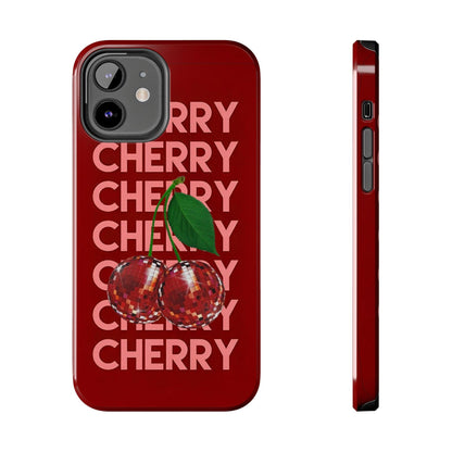 Cherries Disco Inspo iPhone Cases in Cherry Red