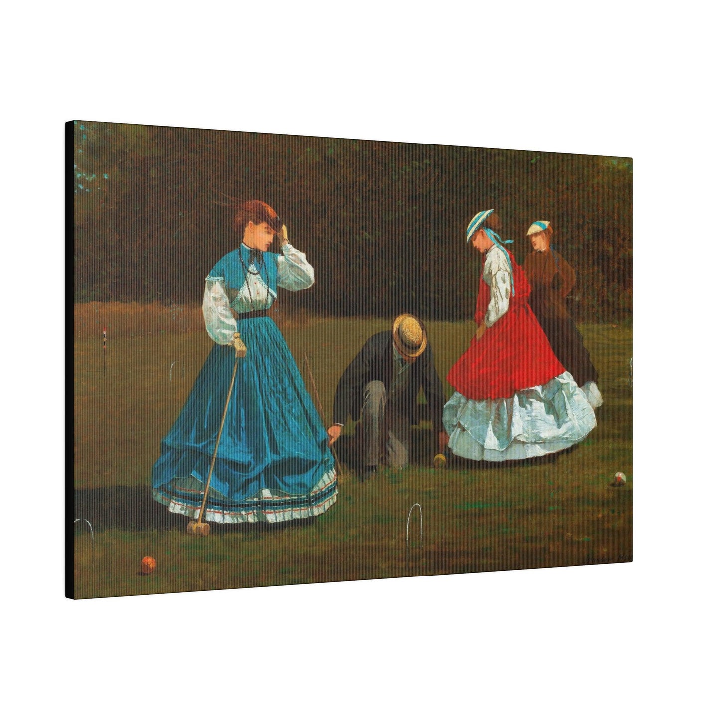 Croquet Scene (1866) by Winslow Homer - Matte Canvas, Stretched, 0.75"