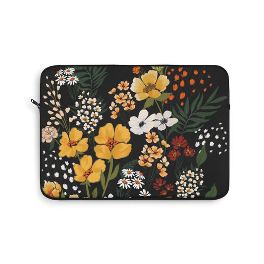 Vibrant Floral Noir Laptop Sleeve