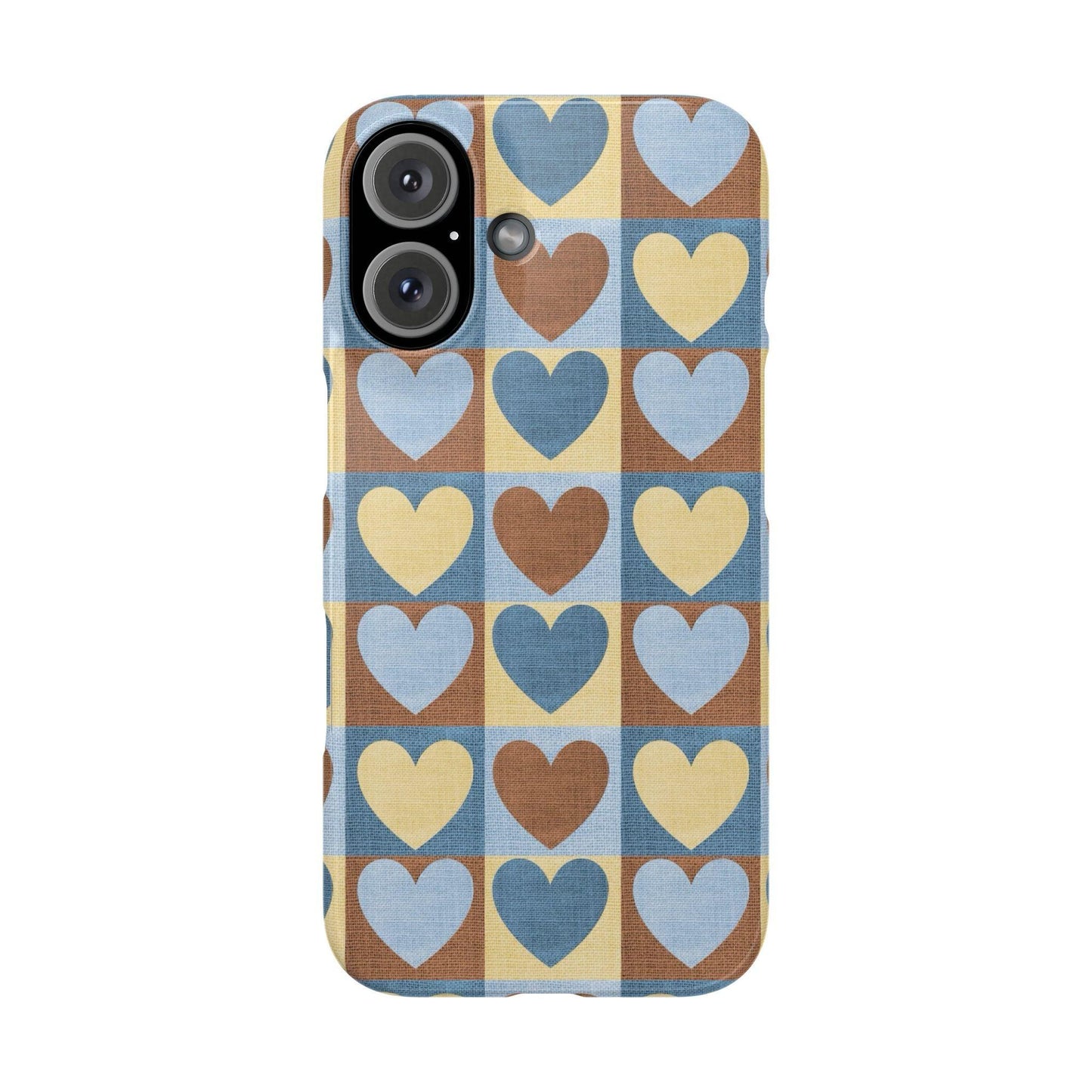 Retro Heart Mosaic Grid Case iPhone Cases