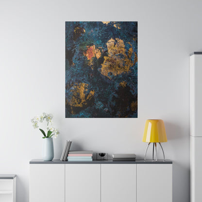 Blue Gold Abstract Painting - Matte Canvas, Stretched, 0.75"