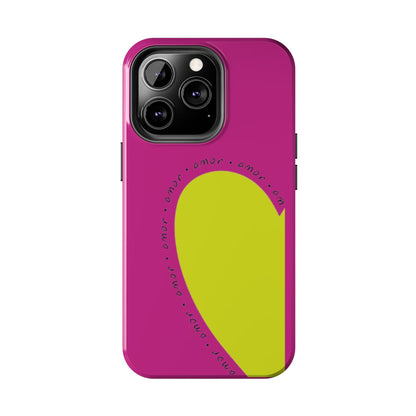 Amor Neon Heart Tough iPhone Cases