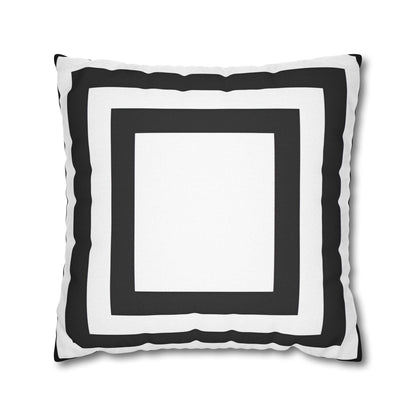 Imperial Edge Luxe Cushion - Monochrome Black and White Spun Polyester Square Pillowcase