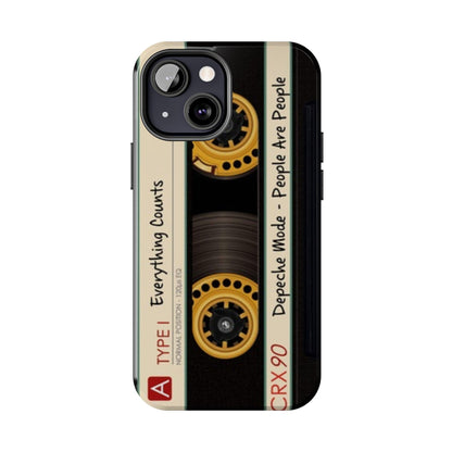 Nostalgic Old Cassette Tape with Yellow wheels iPhone Cases