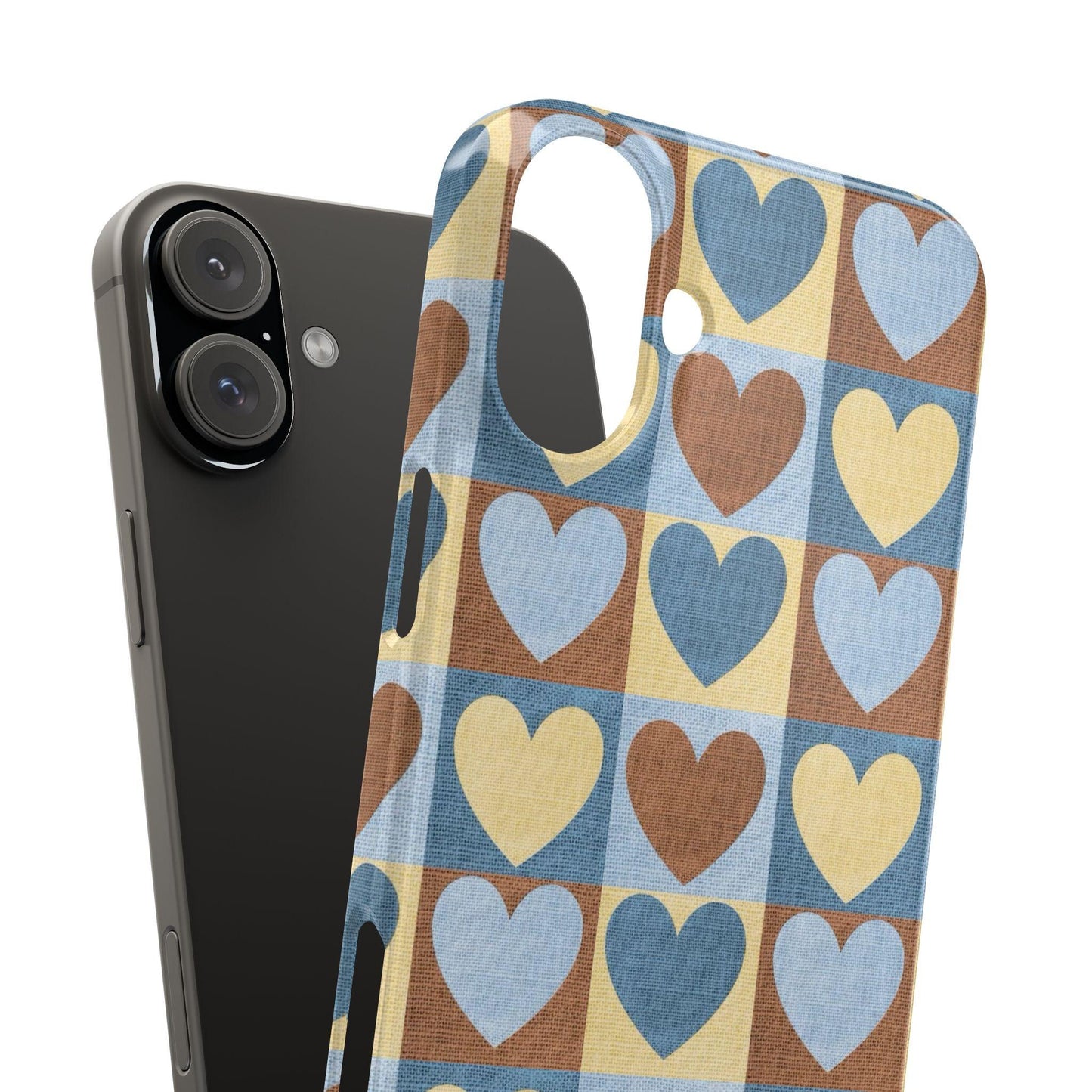 Retro Heart Mosaic Grid Case iPhone Cases