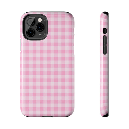 Pink Gingham Tough iPhone Cases