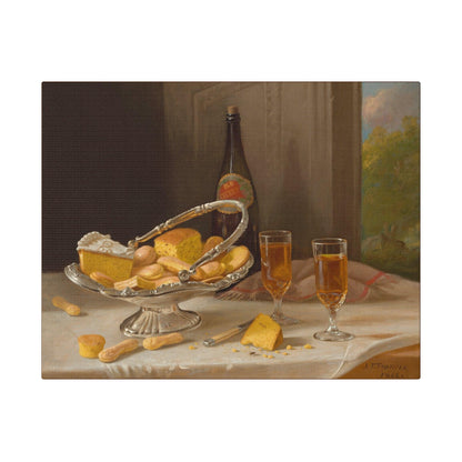 Still Life with Silver Cake Basket (1866) by John F. Francis - Matte Canvas, Stretched, 0.75"