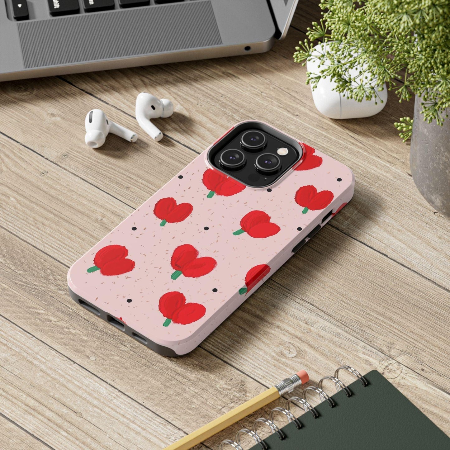 Floral Heart Aesthetic Tough iPhone Cases