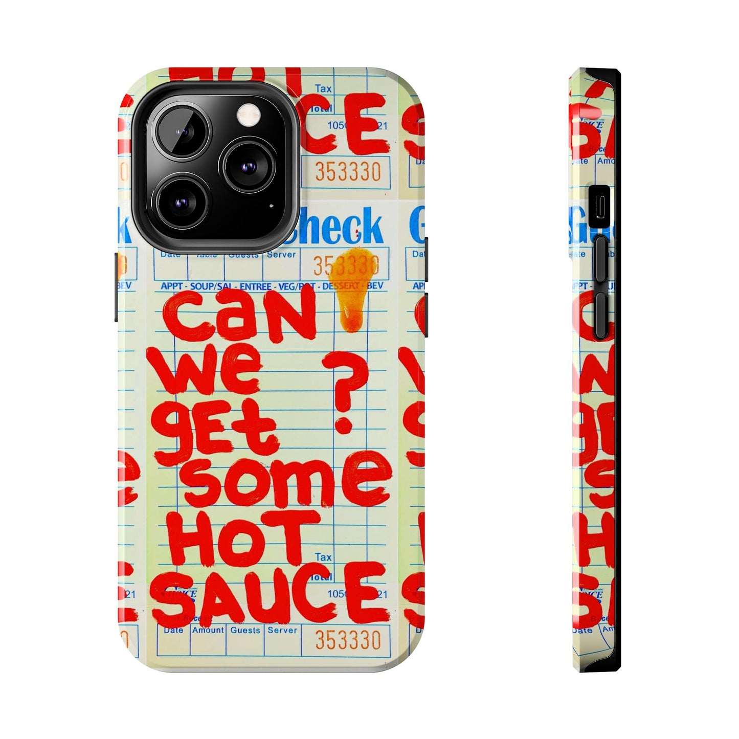 Funny Hot Sauce Guest Check Phone Case - Tough Protection for Foodies