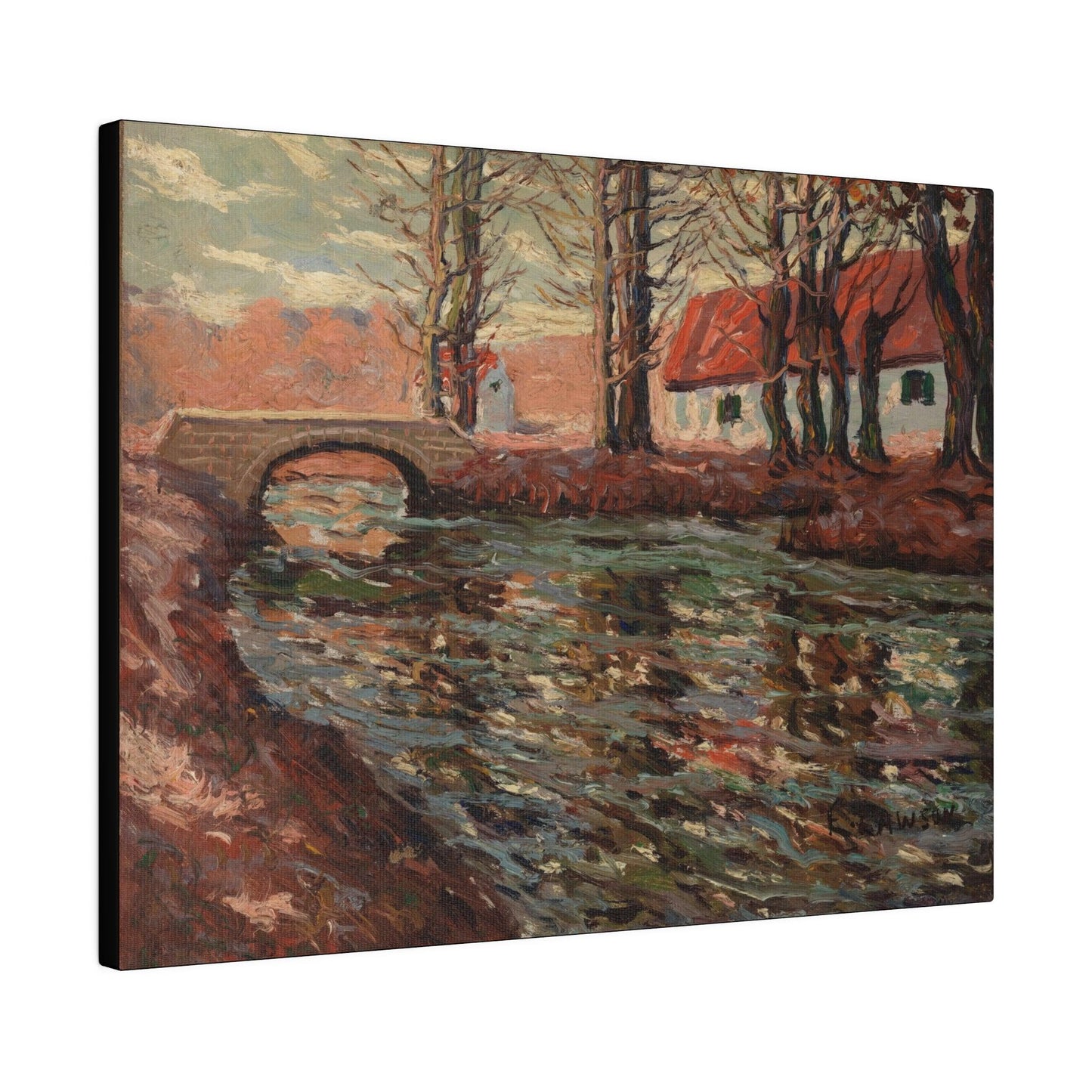 River Landscape by Ernest Lawson - Matte Canvas, Stretched, 0.75"