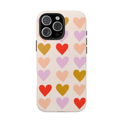 Cutesy Hearts Tough iPhone Cases