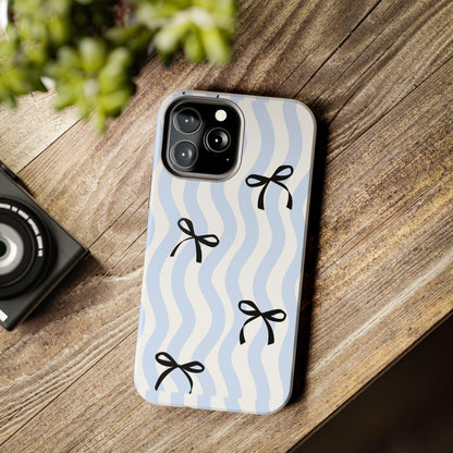 Bowtiful Blue Wavy Bliss Tough iPhone Cases