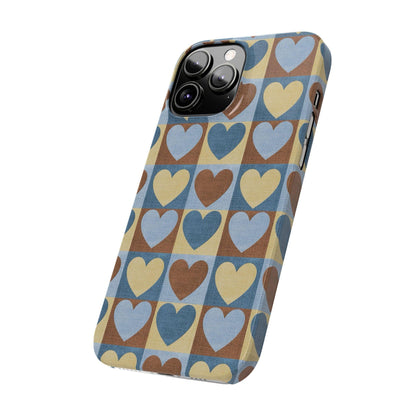 Retro Heart Mosaic Grid Case iPhone Cases