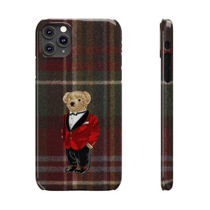 Dapper Bear Plaid Phone Case - Classic Tartan Polo Bear Design iPhone Cases