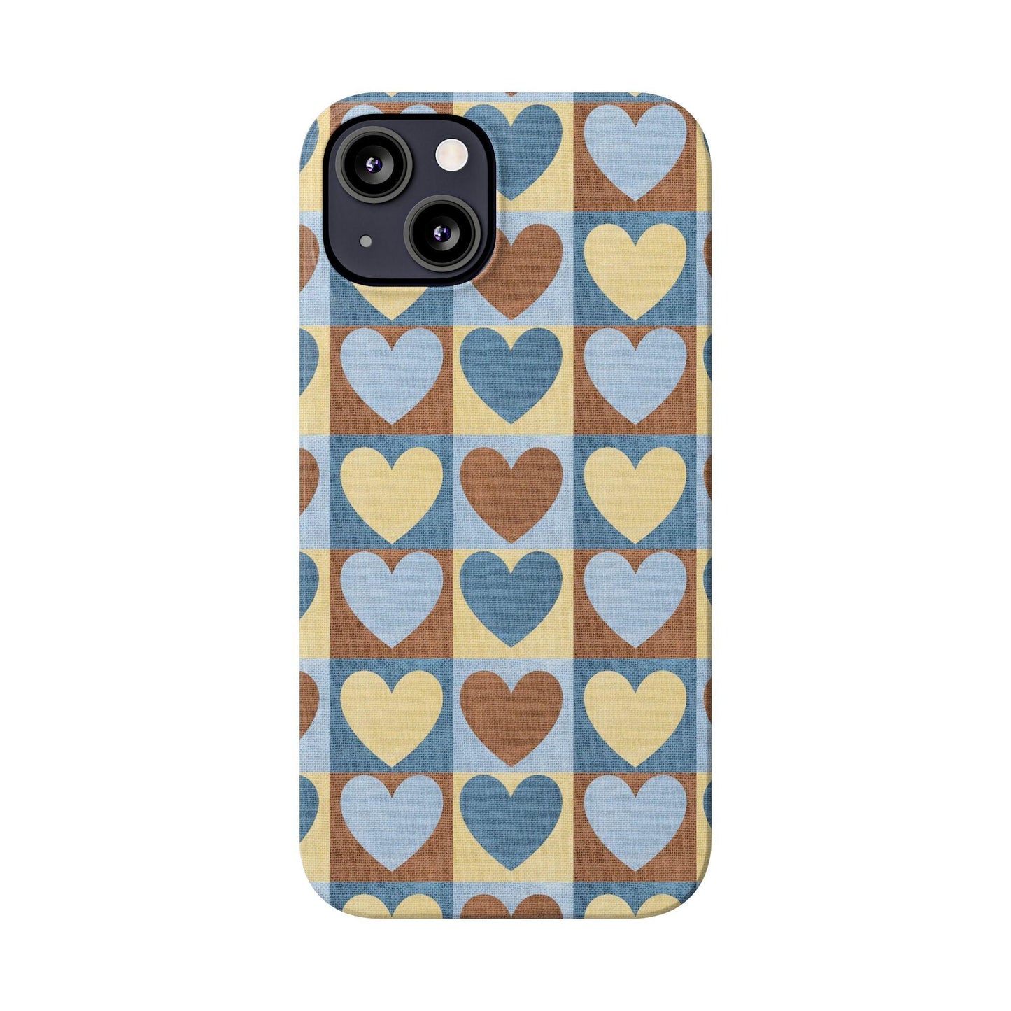 Retro Heart Mosaic Grid Case iPhone Cases