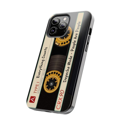 Nostalgic Old Cassette Tape with Yellow wheels iPhone Cases