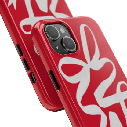 Bow Ribbon Red iPhone Cases