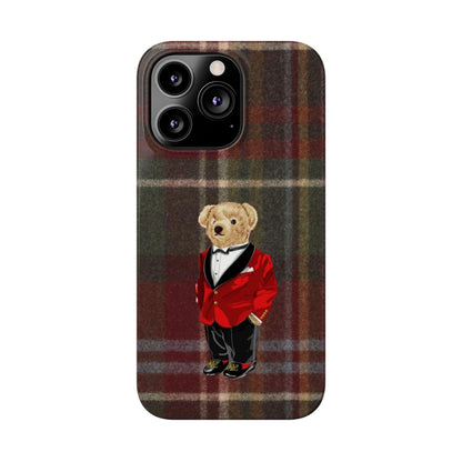 Dapper Bear Plaid Phone Case - Classic Tartan Polo Bear Design iPhone Cases