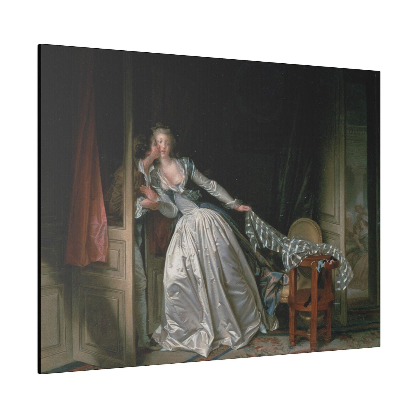 The Stolen Kiss by Jean-Honoré Fragonard - Matte Canvas, Stretched, 0.75"