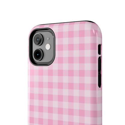 Pink Gingham Tough iPhone Cases