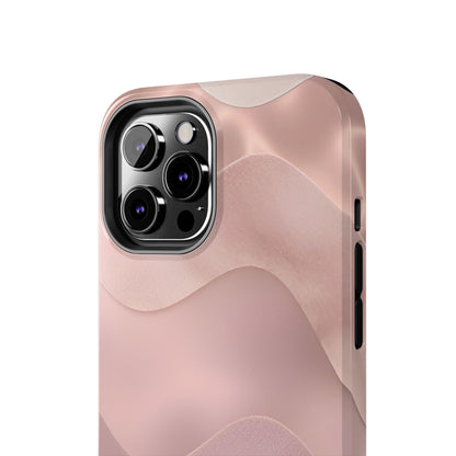 Blush Wave Satin Sandscape Tough iPhone Cases