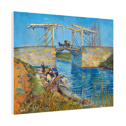 Vincent van Gogh's The Langlois Bridge at Arles with Women Washing (1888) famous painting - Matte Canvas, Stretched, 0.75"