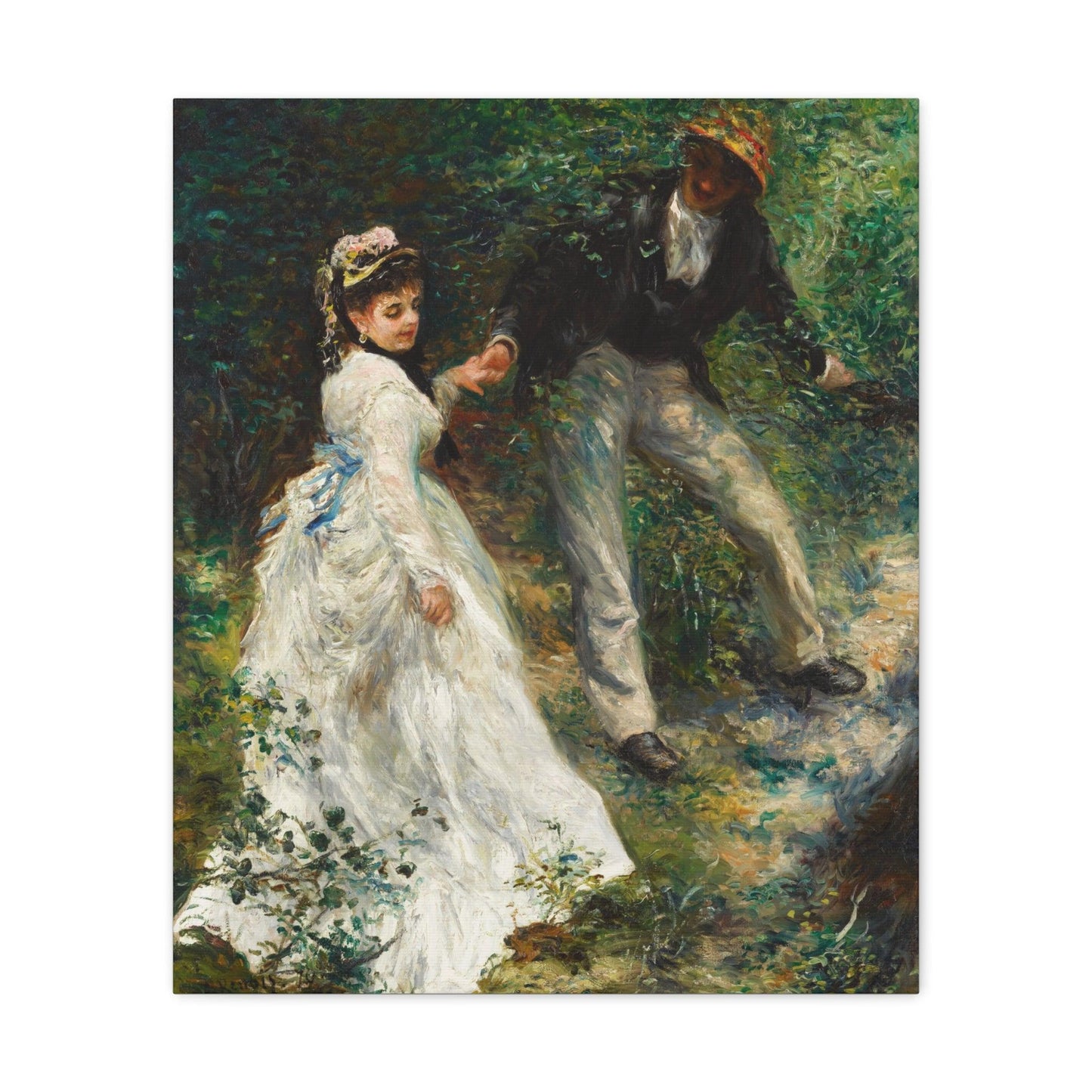 La Promenade (1870) by Pierre-Auguste Renoir - Canvas Gallery Wraps