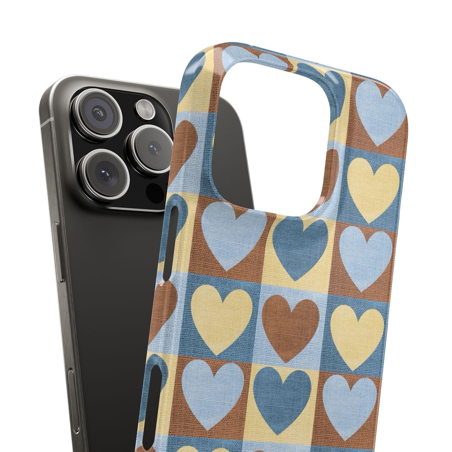 Retro Heart Mosaic Grid Case iPhone Cases