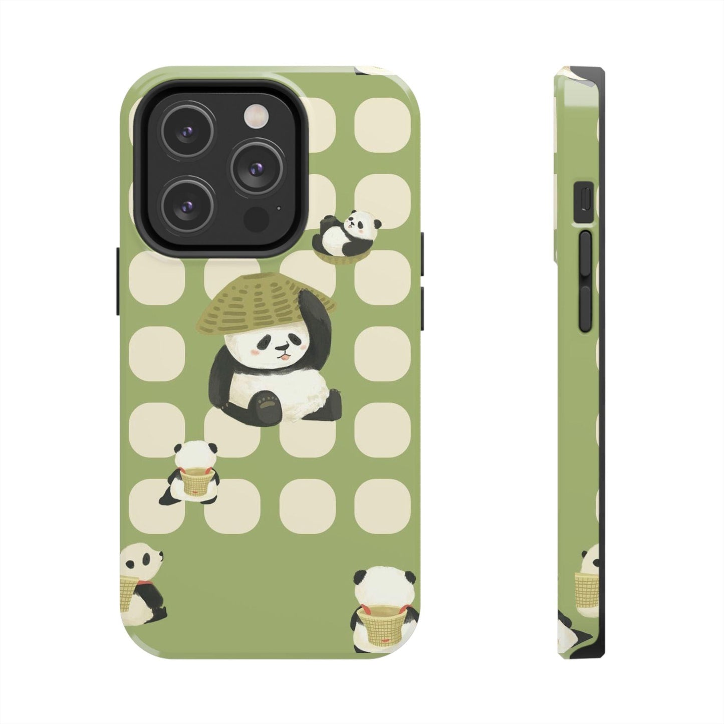 Bamboo Basket Pandas iPhone Cases